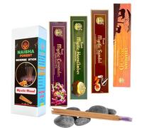 Naisha Incense Sticks Set of 4 (50 Gm Each) Spiritual Gift for Purification & Meditation, Indian Aromatherapy Set, Mystic Lavender, Mystic HeenAmber, Mystic Sandal, Chandan Wood (Mystic Mood)