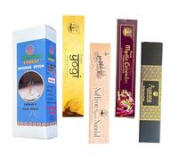 Naisha Incense Sticks Set of 4 (50Gm Each) Gift for Positivity & Spirituality, Natural Organic for Purification, Yoga, Meditation, Saffron Mysore Sandal, Mystic Lavender, Yogi, Ayatana (Relaxing)