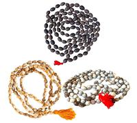 NAISHA ( Pack of 3 Tulsi Japa Mala, Kamal Gatta Mala (Lotus Seeds) & Original Vaijanti Mala White Bead 108+1 Beads