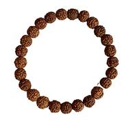 NAISHA Rudraksha Stretchable Bracelet Rudraksha 5 mukhi Paanch mukhi 5 face Bracelet for Meditation Yoga 7 mm Size