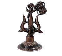 NAISHA Trishul with Damru (3.5 Inch) Copper Antique Color Metal Decorative Showpiece for Puja, Shiv Symbol for Decoration, Shiva Trident Shoolam Trishool Car Dashboard Idol.