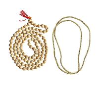 Naisha Tulsi Holy Basil Japa Mala 108+1 Beads & Tulsi Kanthi Mala Tulsi Ki Mala 2 Round Neck Mala Original for Daily Mantra Jaap, (Pack of 2), Wood, rudraksha