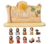 Naisicatar Christmas Nativity Set with 10 Figures Resin Nativity Manger Scene Jesus Nativity Scene with LED light Waterproof Tabletop Nativity Sets for Christmas Indoor(Colorful)