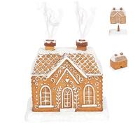 Naisicatar Gingerbread House Incense Burner, Ceramic, 3.5x3.9x3.2 Inch, Realistic Christmas Incense Holder for Festival Party Decor (Yellow)