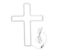 Naisicatar Jesus Cross Neon Signs,Usb Powered Hanging LED Cross Light Decorations,Jesus Wall Decor for Religious Room Church Christmas Easter Christian Gift