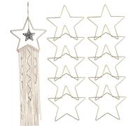 Naisicatar Metal Hoops for Crafts 10PCS 7.9 Inch Wire Stars, Pentagram Shaped Wreath Rings, Macrame Weath Frame for DIY Craft, Thanksgiving, Christmas, Wedding