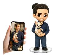 Naispanda Custom 3D Mini-Me Figurine - Personalised Resin Statue Crafted from Your Photos, Unique Keepsake Gift for Birthdays, Anniversaries, Christmas & Weddings