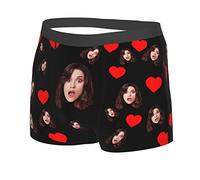 Naispanda Custom Face Men's Boxers Personalised Funny Shorts Underpants Girlfriend Wife Face Briefs with Photo Face Underwear for Men Unique Birthday alentine's Day Present for Boyfriend Husband