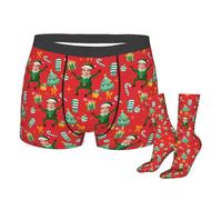 Naispanda Custom Funny Boxer Briefs with Wife's Face Customized Print Underwear with 16 inch Socks Personalized Face Boxers Briefs, Photo on Underpants Gifts for Christmas