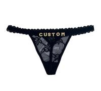 Naispanda Custom Thong with Name Personalized Rhinestone Letters Lace Panties For Women G-String Panties Underwear Customized Thong with Name on it Personalized Sexy G-String
