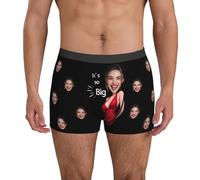 Naispanda Mens Valentines Boxers Custom Face Boxers for Men Personalized Valentine's Day Gifts Funny Photo Underwear with Face Heart & Love Design Customized Boxer Briefs for Husband Boyfriend Father