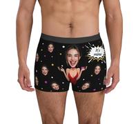 Naispanda Mens Valentines Boxers Custom Face Boxers for Men Personalized Valentine's Day Gifts Funny Photo Underwear with Face Heart & Love Design Customized Boxer Briefs for Husband Boyfriend Father