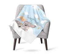 Naispanda Personalised Customised Baby Blanket from Name | Newborn Photo Mat, Unisex | Jungle Safari Theme Blankets | Soft, Thick & Comfortable | Baby Flannel Blankets Gifts 100x 75cm