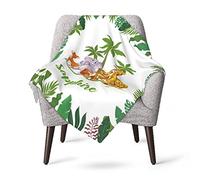 Naispanda Personalised Customised Baby Blanket from Name | Newborn Photo Mat, Unisex | Jungle Safari Theme Blankets | Soft, Thick & Comfortable | Baby Flannel Blankets Gifts 100x 75cm