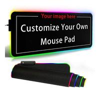 Naispanda Personalised Led RGB Extended Gaming Mouse Pad with Photo Text Name, Custom Waterproof Non-slip Office Desk Mat with 12 Lighting Mode, for PC Computer RGB Keyboard Mouse, 800 x 300 x 4 mm