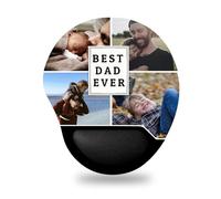 Naispanda Personalised Mouse Mat with Memory Foam Rest Custom Mouse Pad with Wrist Support (Elliptic, 4 Photos-2)