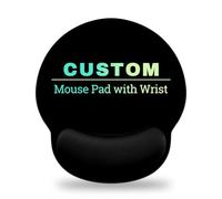 Naispanda Personalised Mouse Mat with Memory Foam Rest Custom Mouse Pad with Wrist Support (Round-L, 1 Photo)