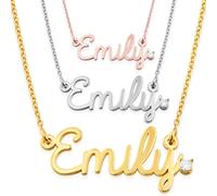 Naispanda Personalised Name Necklace S925 Sterling Silver Personalised Necklace for Women Girls Personalised Birthday Gift Ideas for Women Girl Teenage