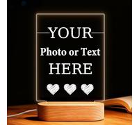 Naispanda Personalised Night Light with Photo Text, Customised Picture Frame with Night Light, Personalised Anniversary Valentine's Day Christmas Birthday Gifts for Women Men Her Him Family Friend