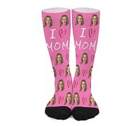 Naispanda Personalised Novelty Socks with Photo Any Image Here Printed,Mothers Day Custom Funny Gift from Daughter Son Birthday,Best Mom Mother's Day socks for Mum