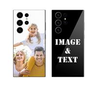 Naispanda Personalised Phone Case for Samsung S23 Ultra, Design Your Own Phone Cover with Photo Text, Personalized TPU Edge Glass Backplane Material Phone Cover for Christmas, Birthday, Anniversary