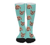 Naispanda Personalised Printed Pet Socks With Cat and Dog Tracks, Paws, Bones - Create Your Own Photo Crew Socks for Men Women - Dog Lover Gifts