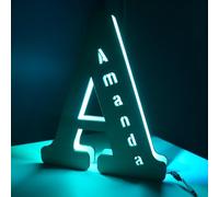 Naispanda Personalised Wooden Letter Night Light with Name Personalized Decor LED Night Light Personalised Night Lamp Love Gifts for Couple Friends Family Girlfriend Boyfriend