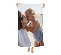 Naispanda Personalized Bath Towel, Personalised Microfibre Towels With Any Photo, Text or Logo Custom Quick Dry Towels Oversized Large for Beach Swimming Seaside Vacation Gift