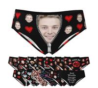 Naispanda Personalized Bikini Brief with Photo Text Personalized Photo Underwear for Women Custom Face Womens Underwear Personalized Christmas Birthday Gifts for Wife Girlfriend