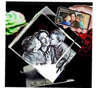 Naispanda Personalized Custom 3D Crystal Photo Cube Diamond, Add Engraved Picture Text Name Desigh Gift, for Women Men Kids Birthday Wedding Memorial Valentine's Christmas