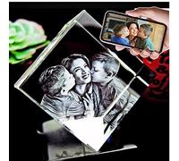 Naispanda Personalized Custom 3D Crystal Photo Diamond, Add Engraved Picture Text Name Desigh Gift, for Women Men Kids Birthday Wedding Memorial Valentine's Christmas