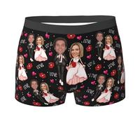 Naispanda Personalized Women Face Men's Underwear Briefs, Custom Men's Boxer Shorts, Customised Photo Underpants for Men, Funny Gift for Valentine's Day Birthday, Wedding Gifts for Husband Boyfriend