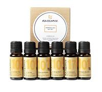 Naissance Essential Oils Set 6 x 10ml - Pure, Natural - for Diffusers, Burners, Humidifiers - Lavender, Eucalyptus, Geranium Rose, Tea Tree, Orange, Rosemary