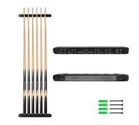 Naissgo Pool Cue Holder, 6 Pieces Wall-Mounted Pool Cue Rack, Wooden Billiard Cue Rack, Snooker Stick Holder for Billiard Clubs, Bars, Snooker Games