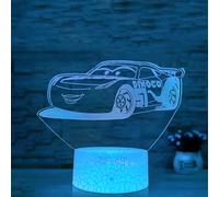 NaiTerpol 3D Illusion Lamp Cars Night Light,Bedroom Decoration,Dimmable 16 Colors Smart Touch with Remote Control,for Boys, Girls- Birthday & Festive Days Gifts for Kids and Car Fans [Energy Class A]