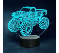 NaiTerpol 3D Monster Truck Illusion Night Light,7 Colors Changing Monster Trucks for Boys and Holiday Gifts or Home Decoration [Energy Class A]