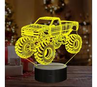 NaiTerpol Monster Truck Night Light, 3D Lights for Boys, 7 Colour Changing 3D Lamp Illusion with Touch Control, Dual Power, Kids Bedroom Decor,Truck Gifts for Boys, Truck Lovers