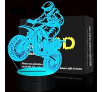 NaiTerpol Motocross Night Light, 3D Motorcycle Illusion Lamp, 7 Colors Changing with Touch Control for Home Deco, Christmas Birthday Gift for Boys Children