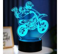 NaiTerpol Motocross Night Light, 3D Motorcycle Illusion Lamp,Dirt Bike Gifts,7 Colors Changing with Touch Control for Home Deco, Christmas Birthday Gift for Boys Children