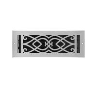 Naiture Stainless Steel Wall Register, Heavy Duty Rust-Resistant Air Vent Cover, Metal Damper or Lever, Victorian Style Grate Wall Vent, Duct Size 4" X 12", Brushed Nickel Finish
