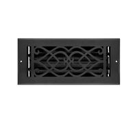 Naiture Stainless Steel Wall Register, Heavy Duty Rust-Resistant Air Vent Cover, Metal Damper or Lever, Victorian Style Grate Wall Vent, Duct Size 4" X 10", Black Finish