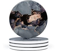 Naivasha Homeware Marble Coasters Set of 4 - Stunning Decorative Coasters in MATTE Finish, Elegant Stone with Cork Bottom - Night