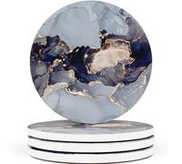 Naivasha Homeware Marble Coasters Set of 4 - Stunning Decorative Coasters in MATTE Finish, Elegant Stone with Cork Bottom - Day