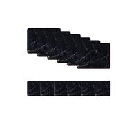 Naivasha Homeware Placemats and Coasters Set of 6 - Heat Resistant, Waterproof, Non-Slip Cork Table Mats in Matte Finish, Elegant Placemats & Coasters for Cups, Mugs, Plates & Pans - Black Marble