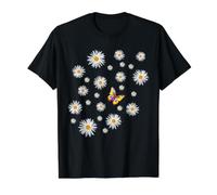Naive Happy Daisies and a Butterfly Shapes Mania Value Graphic T-Shirt, Men, Black, M