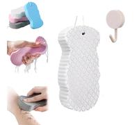 Naivetu Magic Exfoliating Bath Sponge, Berosely Radiant Skin Sponge, Super Soft Exfoliating Bath Sponge, Radiant Skin Exfoliating Bath Sponges, Soft and Skin-Friendly (1pc*White)
