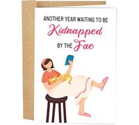 Naixiwen Funny Book Birthday Card for Women, Fancy Bookworm Birthday Card for Female Friend, Happy Birthday Card for Sister, Kidnapped by The Fae Card