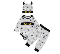 Naiyafly Toddler Baby Boys Girls Halloween Matching Outfit Little Brother Long Sleeve Romper Pants With Hat Set Big Brother Shirt Pants Halloween Clothes Suit