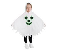 Naiyafly Toddler Kids Glow-in-the-Dark Ghost Capes Boy Girl Boo Hooded Cloak with Scary Face Halloween Cape for Trick-or-Treating Cosplay Wizard Costumes Robe Fancy Dress