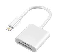 Naiyal Lightning to SD & TF Dual Card Slot Adapter, Apple MFi Certified Micro SD/SD Memory Card Reader Trail Camera Viewer Converter for iPhone 14 13 12 11 Pro Max XS XR X 8 iPad, Plug and Play